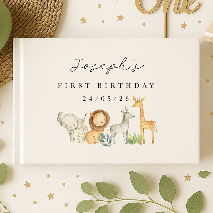 Personalised Jungle Safari Birthday Party Guest Book