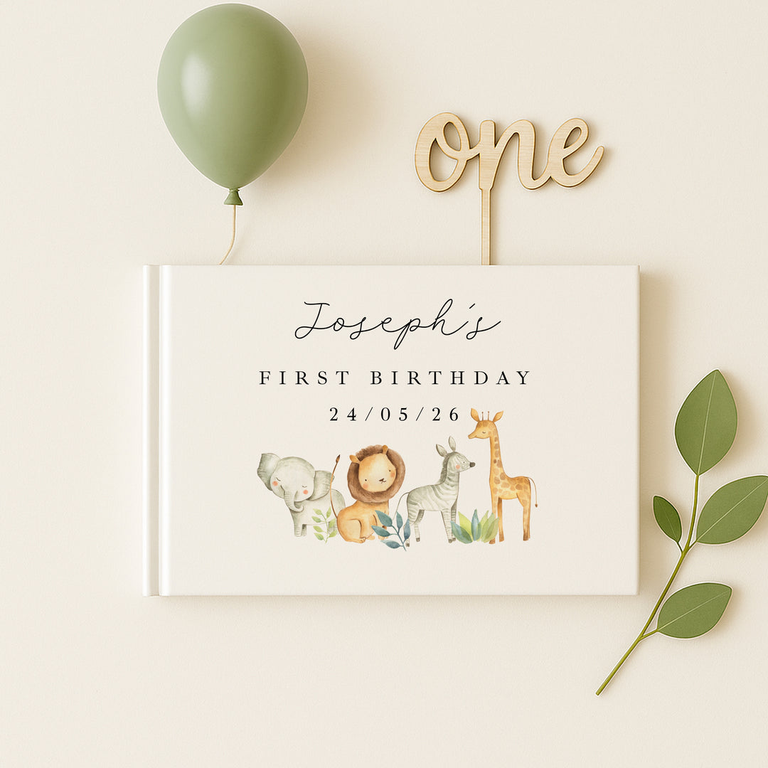 Personalised Jungle Safari Birthday Party Guest Book