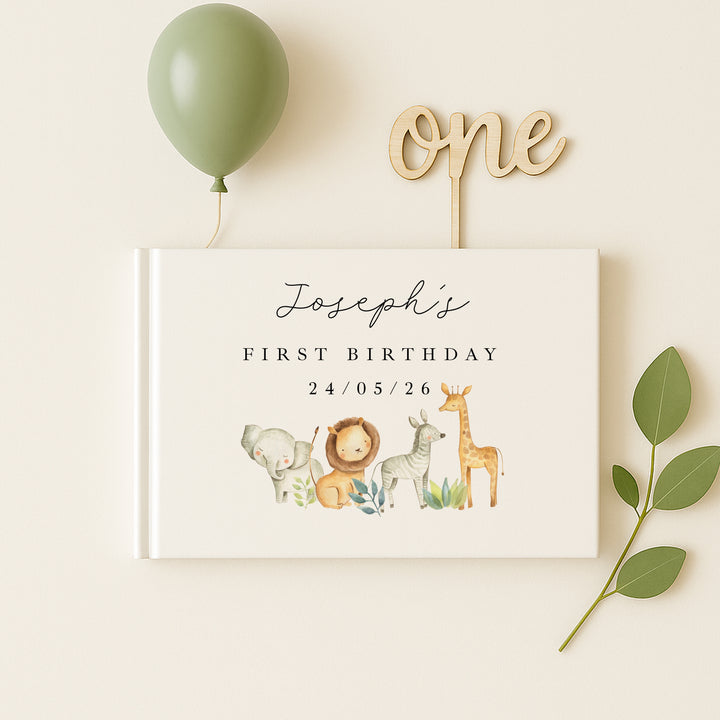 Personalised Jungle Safari Birthday Party Guest Book