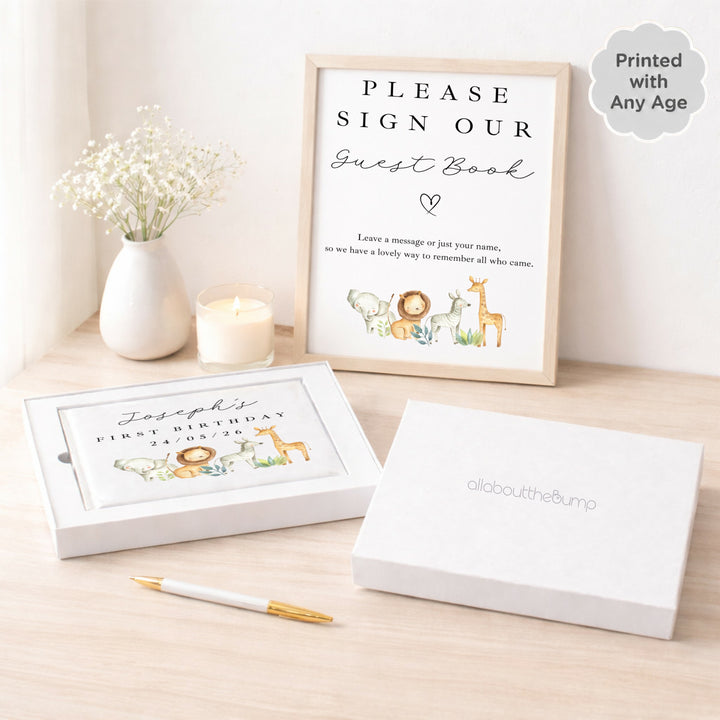 Personalised Jungle Safari Birthday Party Guest Book