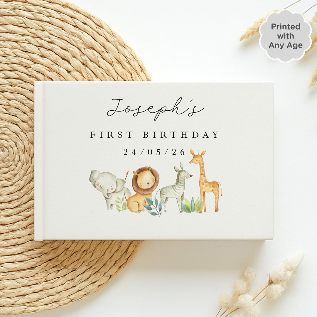 Personalised Jungle Safari Birthday Party Guest Book