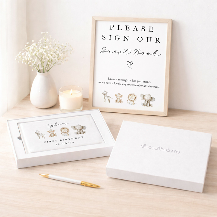 Personalised Watercolour Safari Birthday Party Guest Book