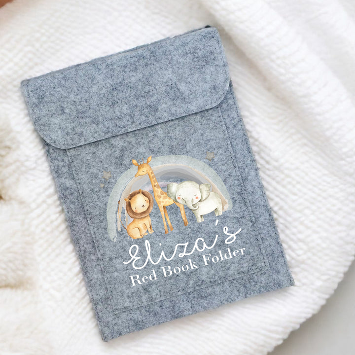 Personalised Jungle Rainbow Red Book Cover