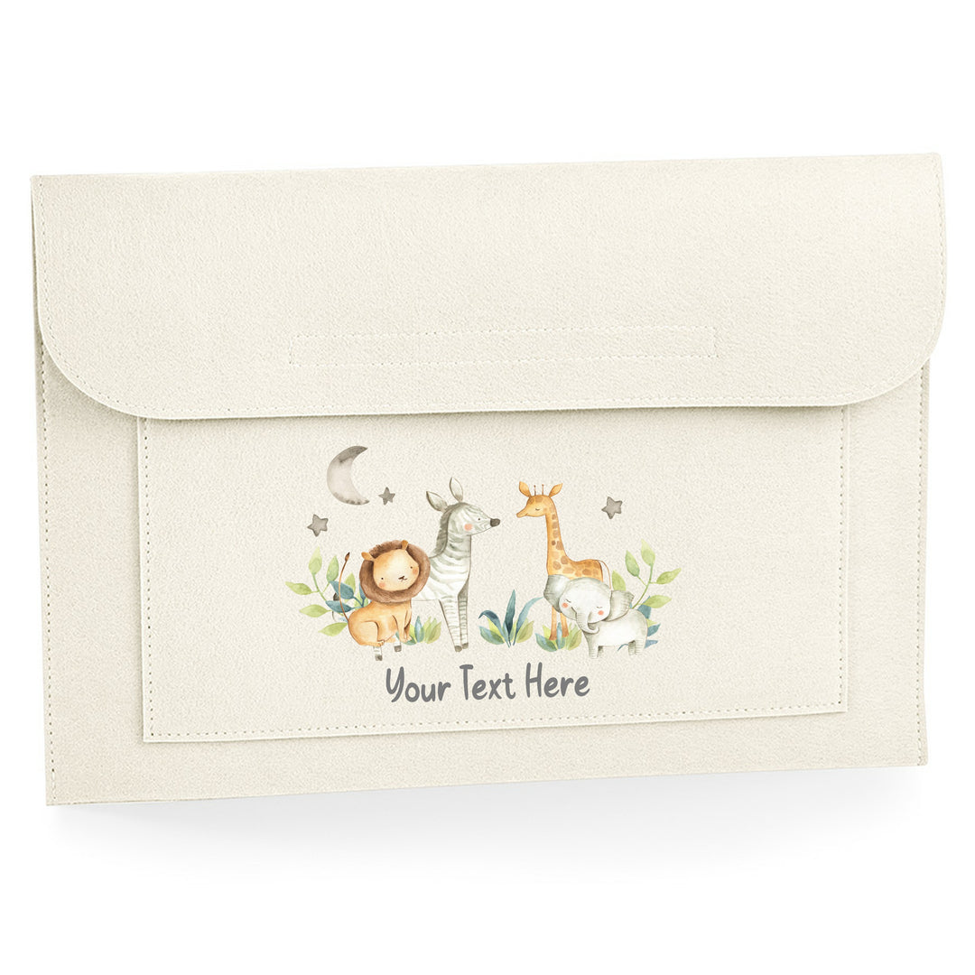 Personalised Jungle Scene Preganacy/Maternity Notes Cream Folder