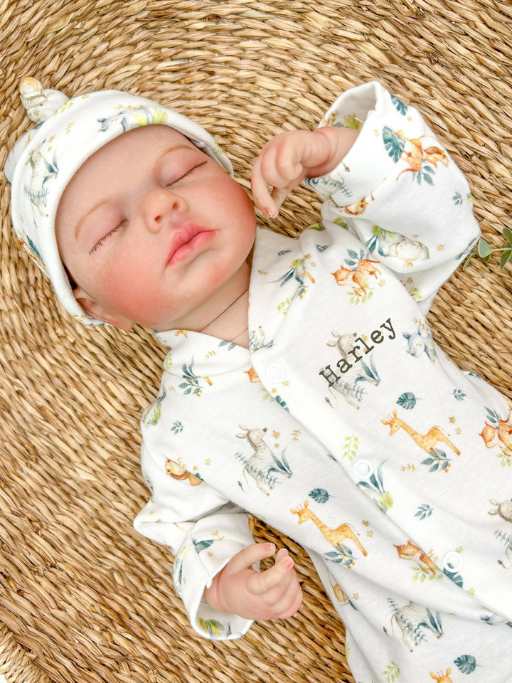 Personalised Jungle Babygrow with optional Hat, Headband and Bib