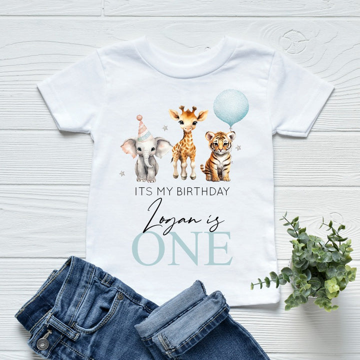 Personalised Birthday Boy Jungle T-shirt