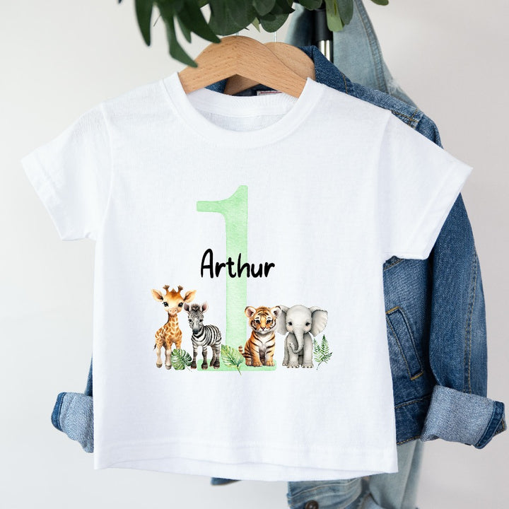 Personalised Unisex Jungle Birthday T-shirt