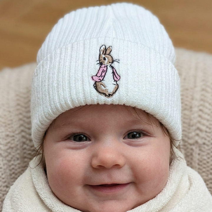 Pink Rabbit Knitted Baby Hat