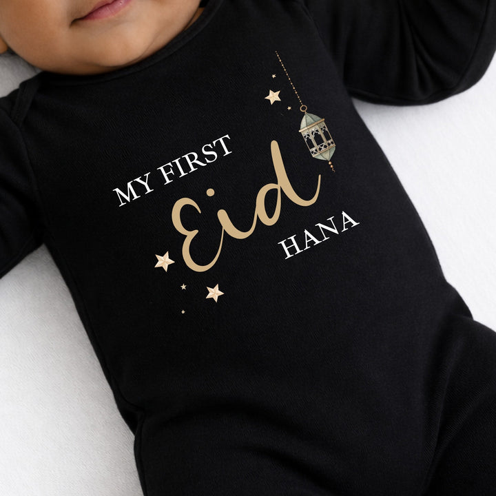 Personalised Gold My First Eid Baby Grow, Vest or Bib