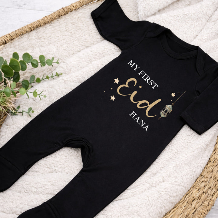 Personalised Gold My First Eid Baby Grow, Vest or Bib