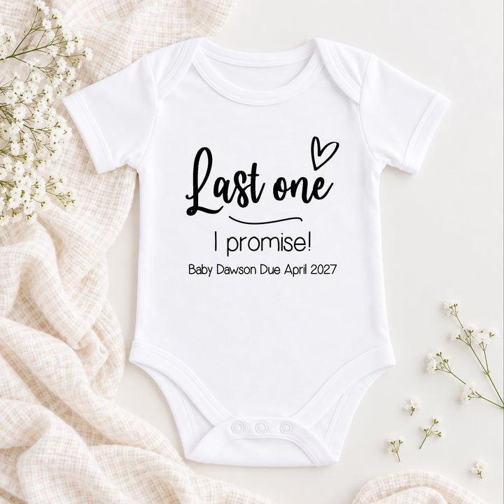 Personalised Last One I Promise! Baby Announcement Vest