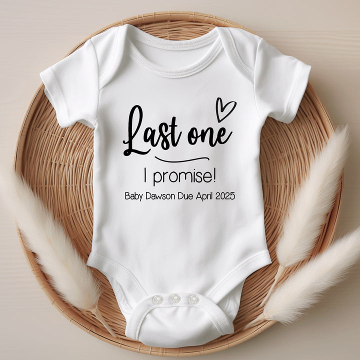 Personalised Last One I Promise! Baby Announcement Vest