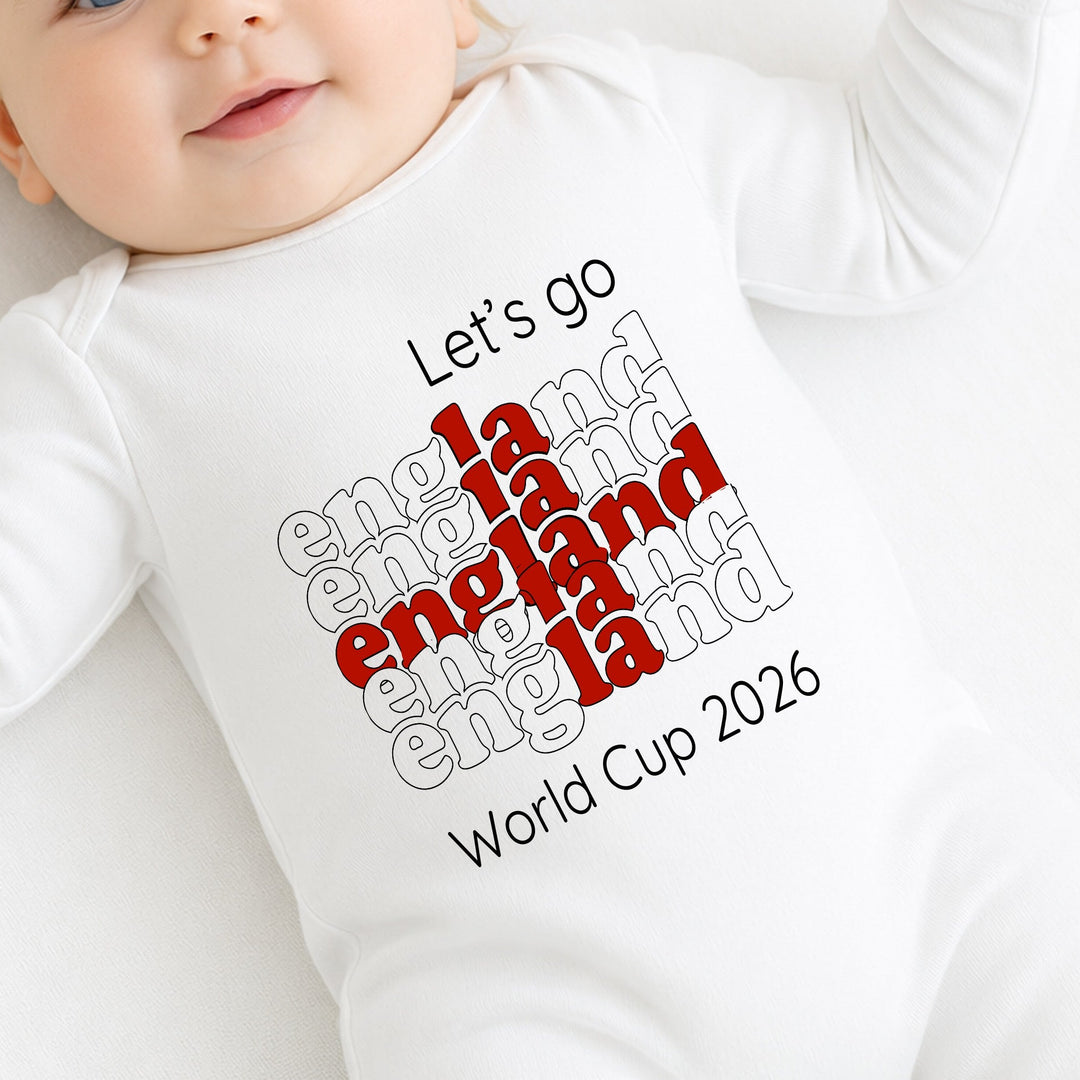Let's Go England World Cup Baby Grow or Vest