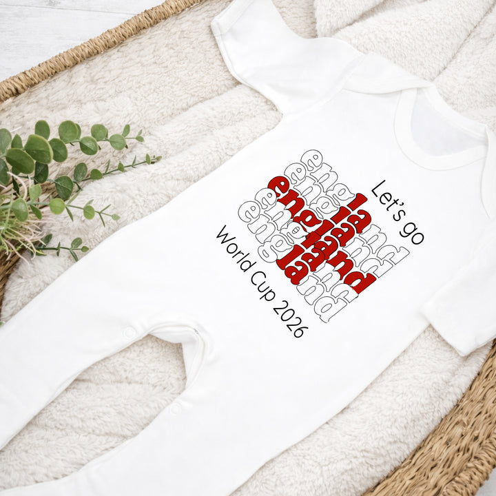 Let's Go England World Cup Baby Grow or Vest