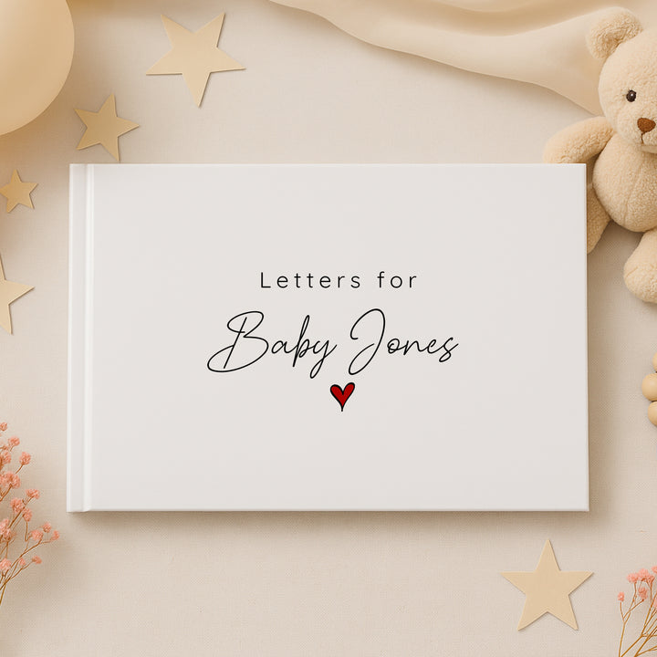 Personalised Red Heart Letters To Pregnancy Journal