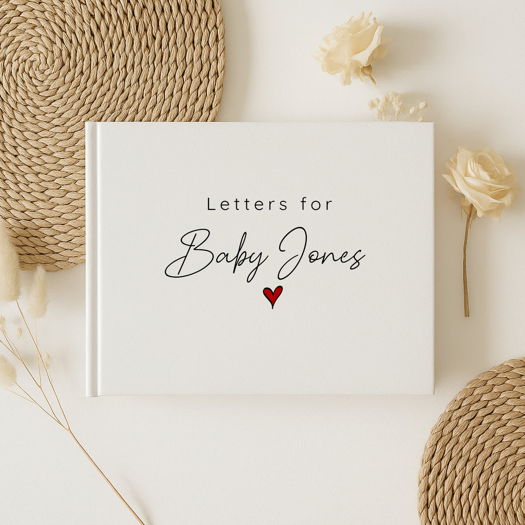 Personalised Red Heart Letters To Pregnancy Journal