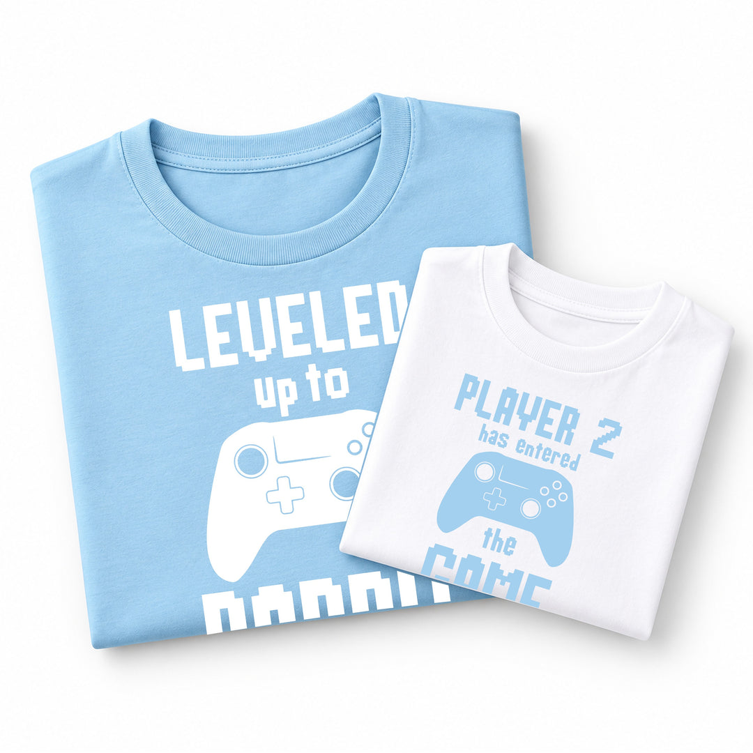 Blue Leveled Up To Daddy &amp; Mini Matching Outfits