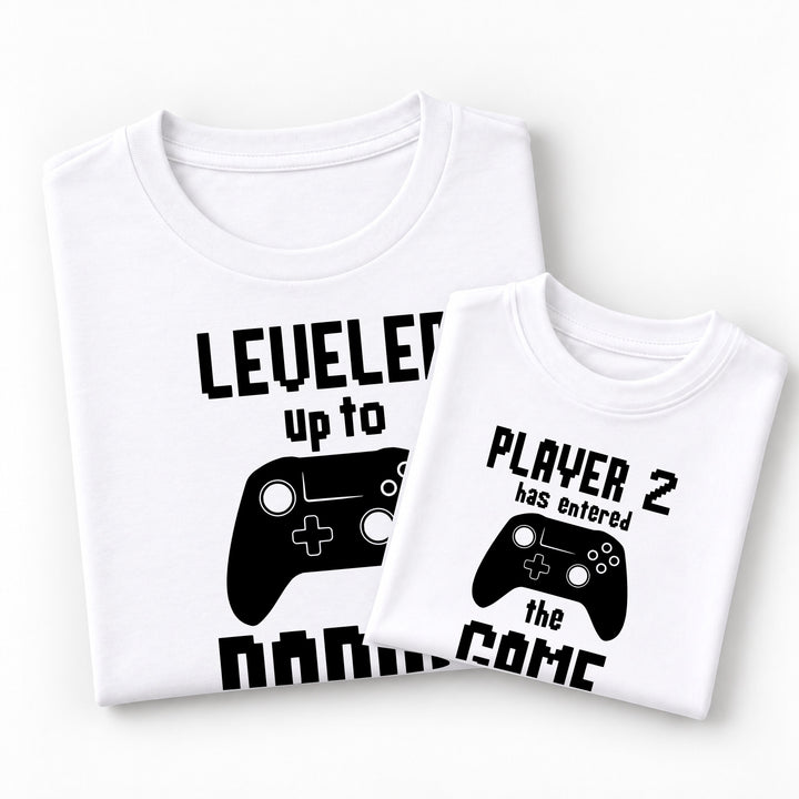 Leveled up to Daddy &amp; Baby Gaming Matching Outfits