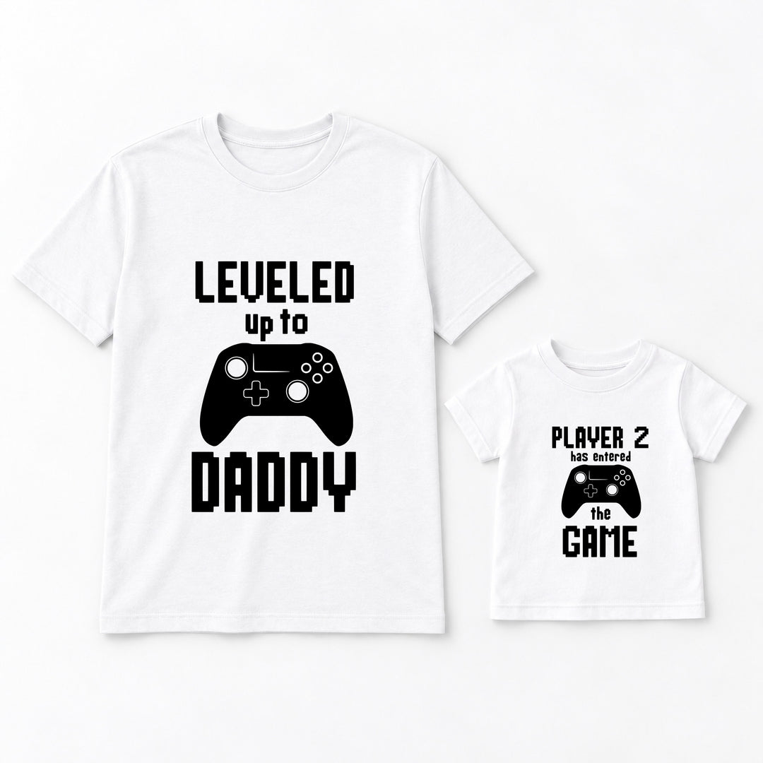 Leveled up to Daddy &amp; Baby Gaming Matching Outfits