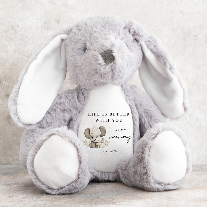 Personalised Elephants Lifes Better With Nanny Mother's Day Teddy