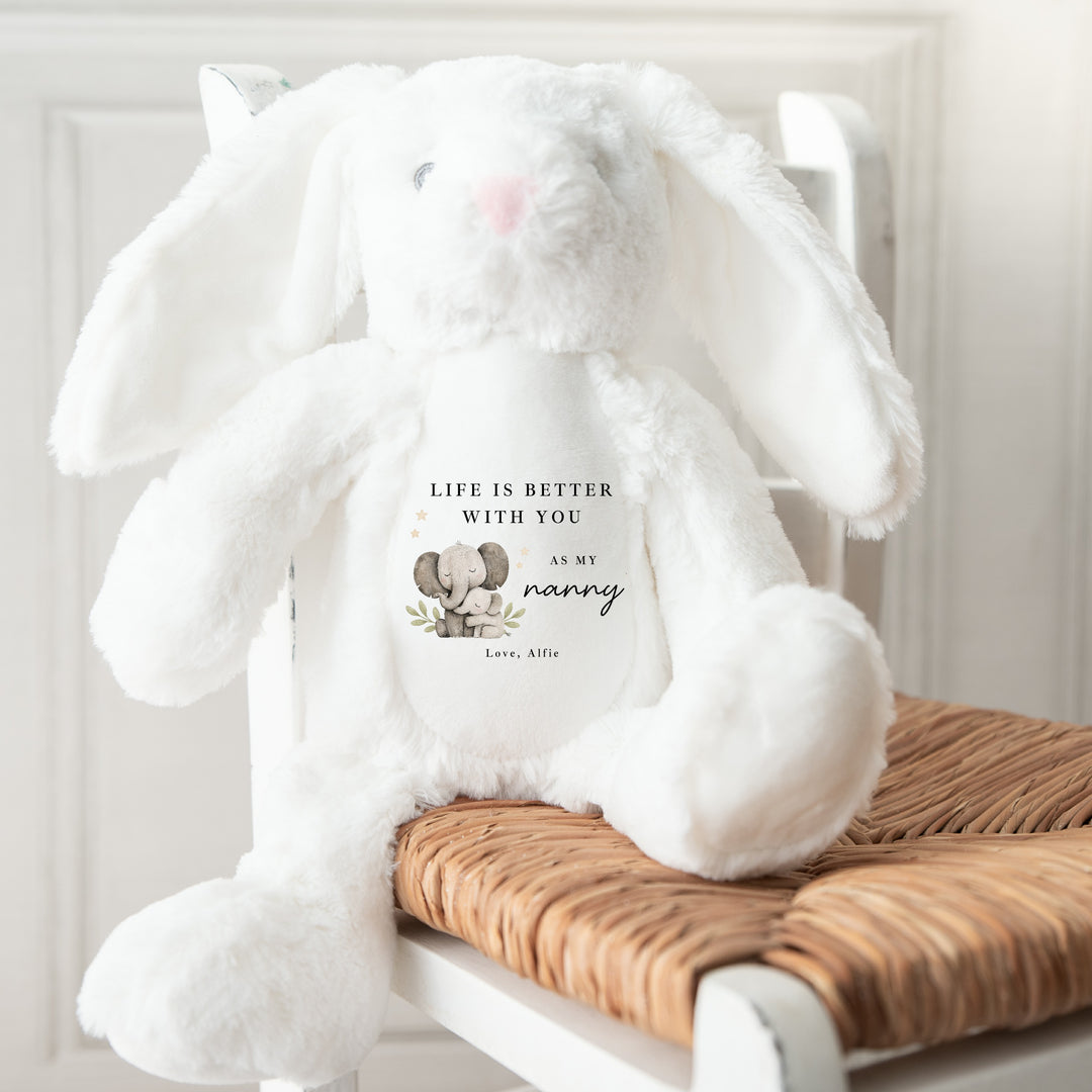 Personalised Elephants Lifes Better With Nanny Mother's Day Teddy