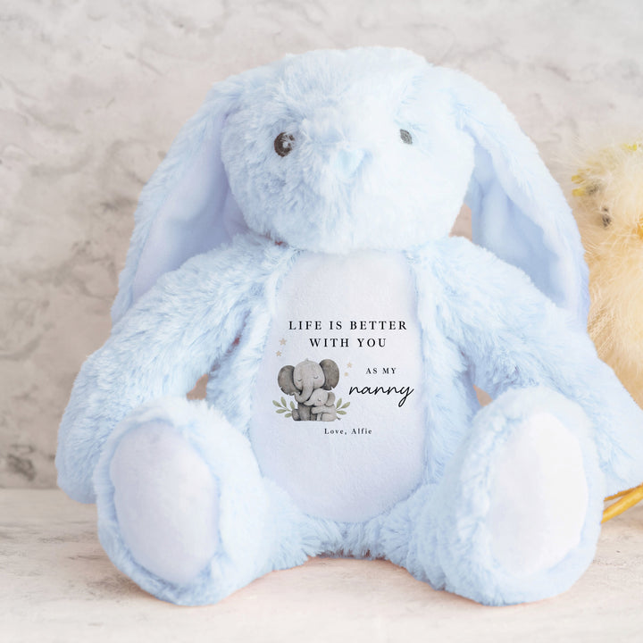 Personalised Elephants Lifes Better With Nanny Mother's Day Teddy