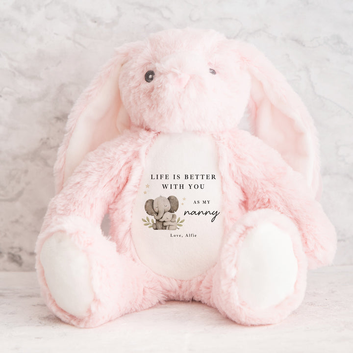 Personalised Elephants Lifes Better With Nanny Mother's Day Teddy