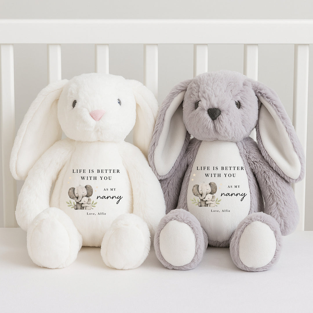 Personalised Elephants Lifes Better With Nanny Mother's Day Teddy