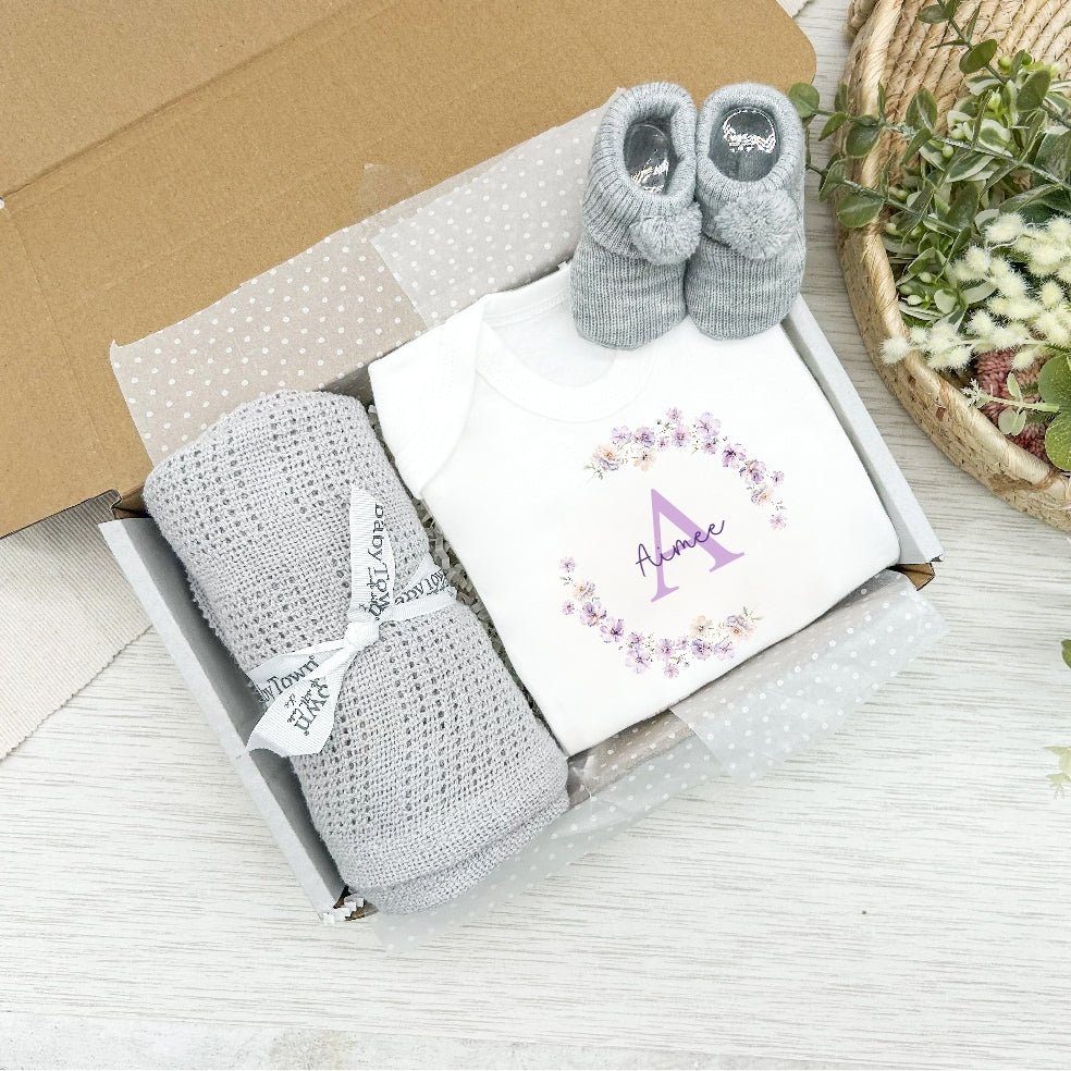 Personalised Unisex Grey Clothing Hamper Set