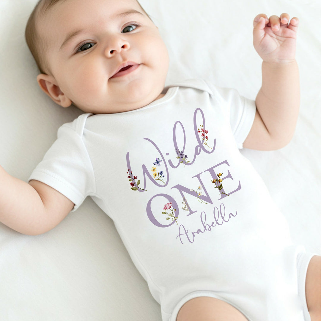 Personalised Lilac Wild One Birthday Vest