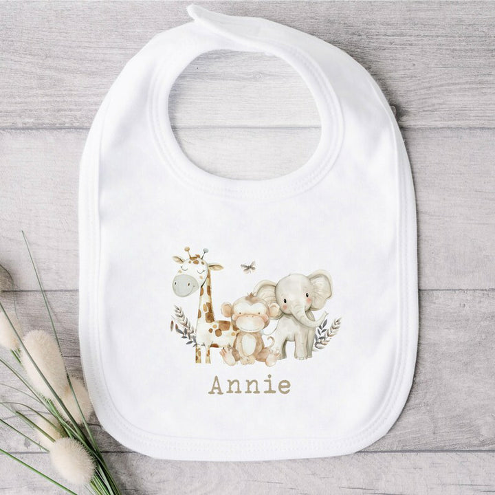 Personalised Water Colour Animals Babygrow/Vest/Bib