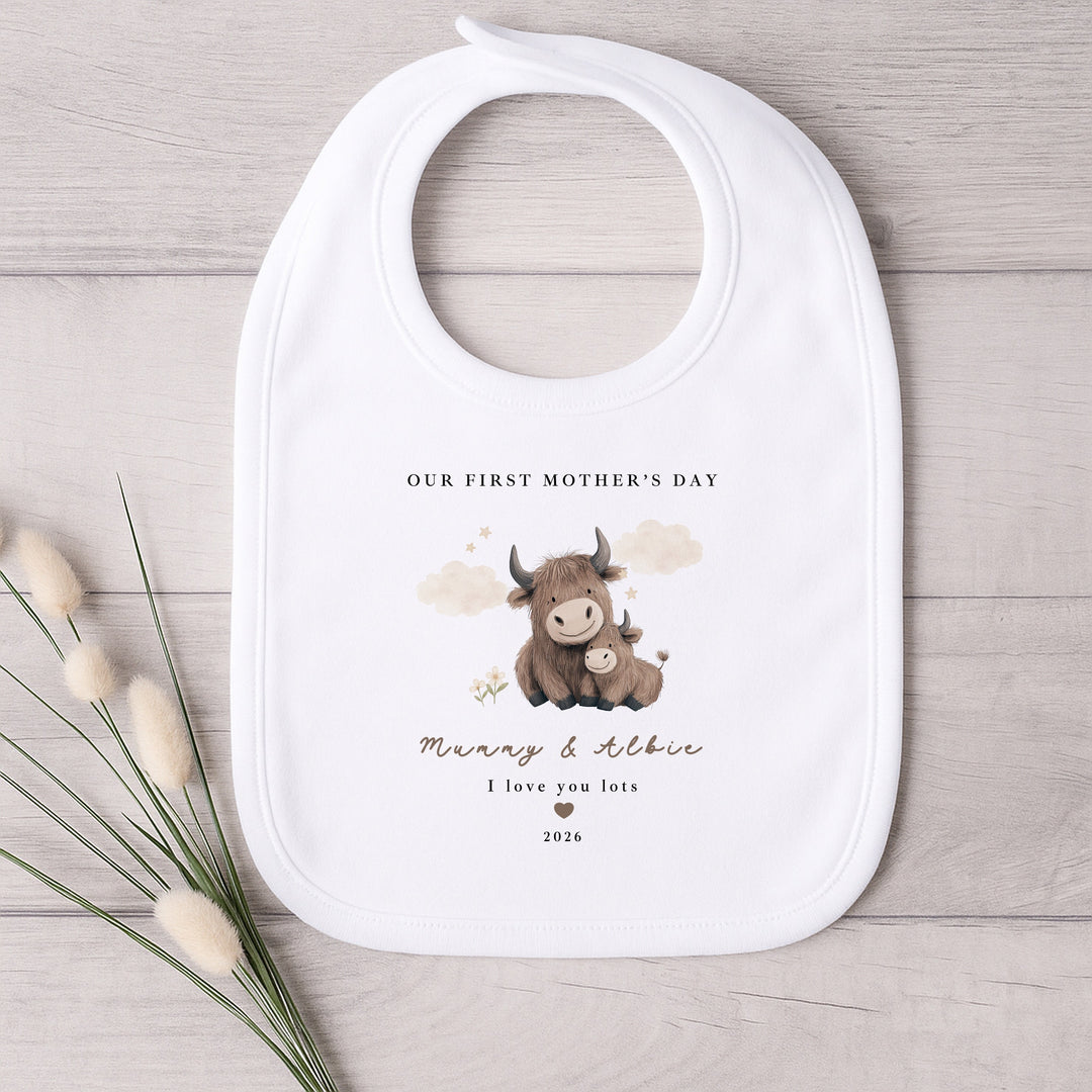 Personalised Little Cow My First Mother's Day Baby Grow, Vest or Bib