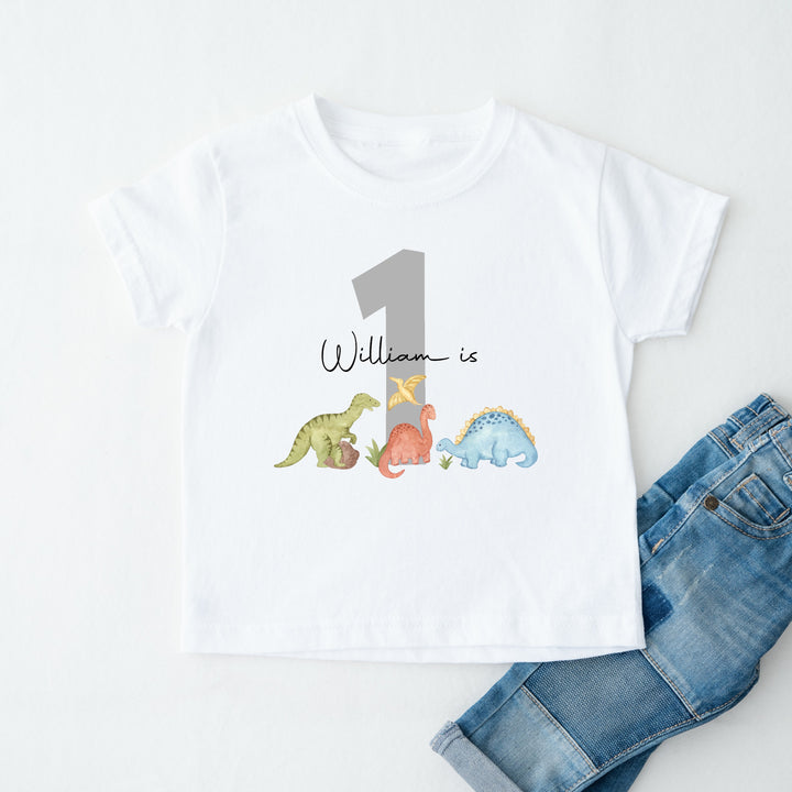 Personalised Dino Birthday T-shirt/Vest