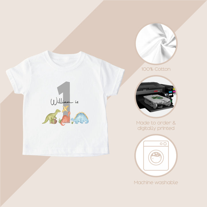Personalised Dino Birthday T-shirt
