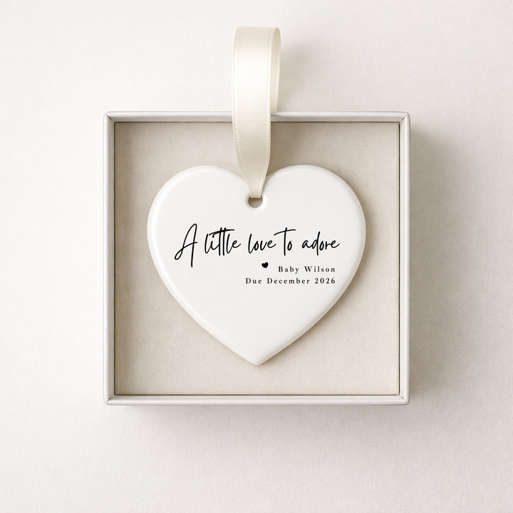 Personalised A Little Love To Adore Baby Announcement Christmas Bauble