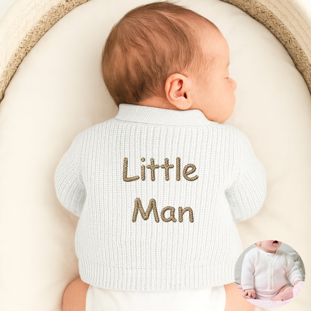 Embroidered Little Man Knitted Cardigan