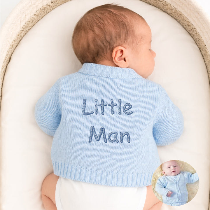 Embroidered Little Man Knitted Cardigan