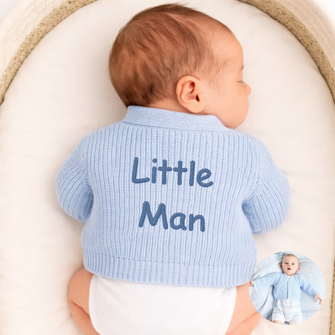 Embroidered Little Man Knitted Cardigan