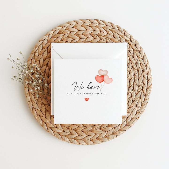 We Have A Little Surpise Baby Announcement Card