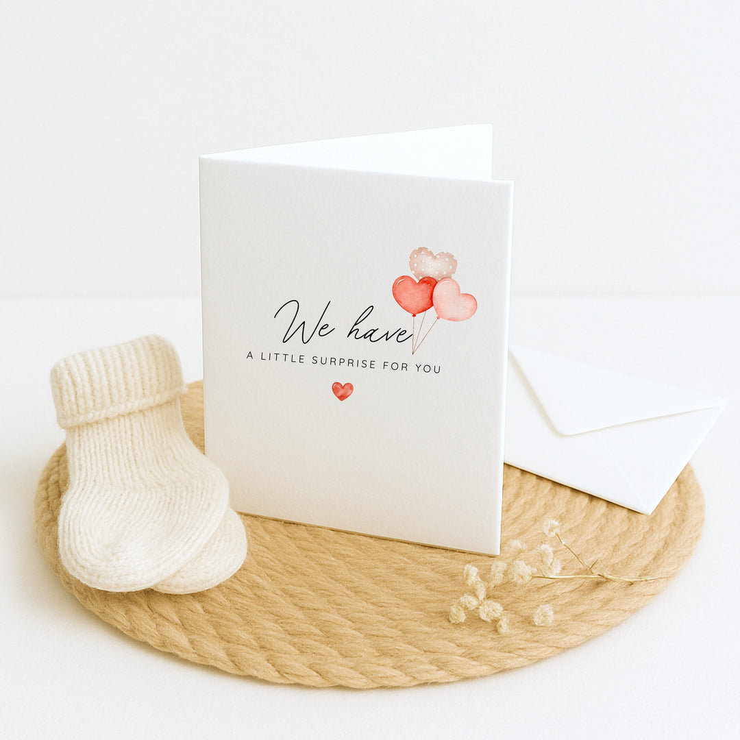 We Have A Little Surpise Baby Announcement Card