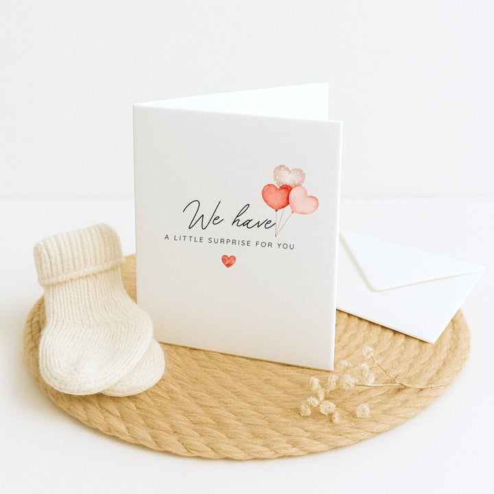 We Have A Little Surpise Baby Announcement Card