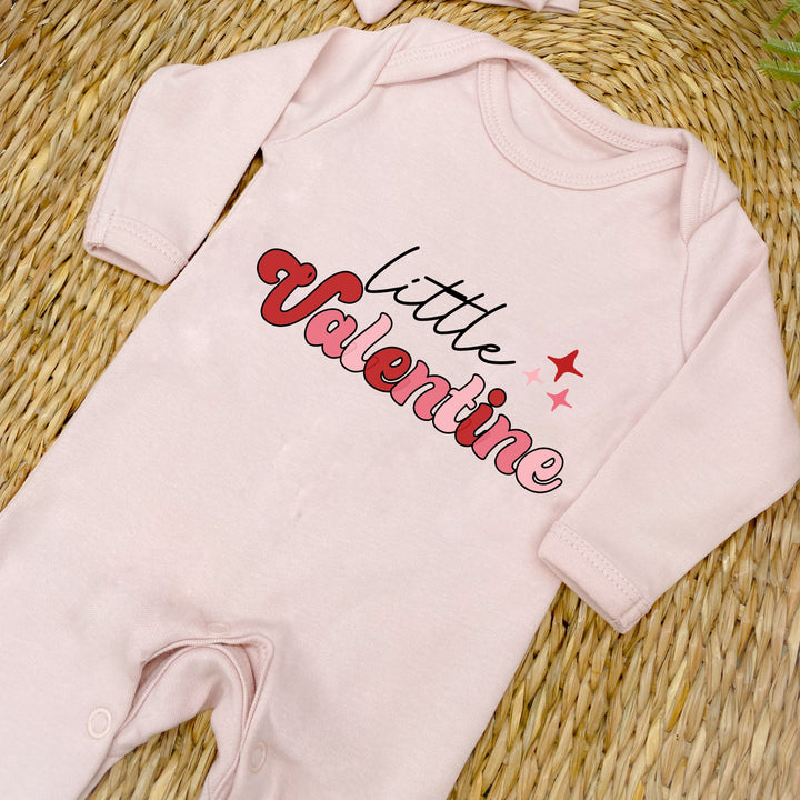 Personalised Pink Little Valentine Babygrow/Vest