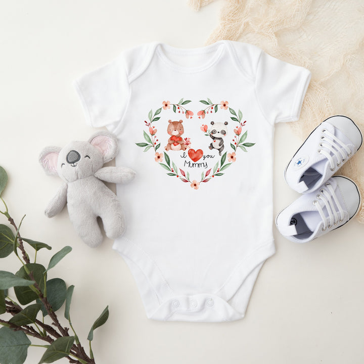 I Love You Mummy/Daddy Panda Valentine's Babygrow/Vest