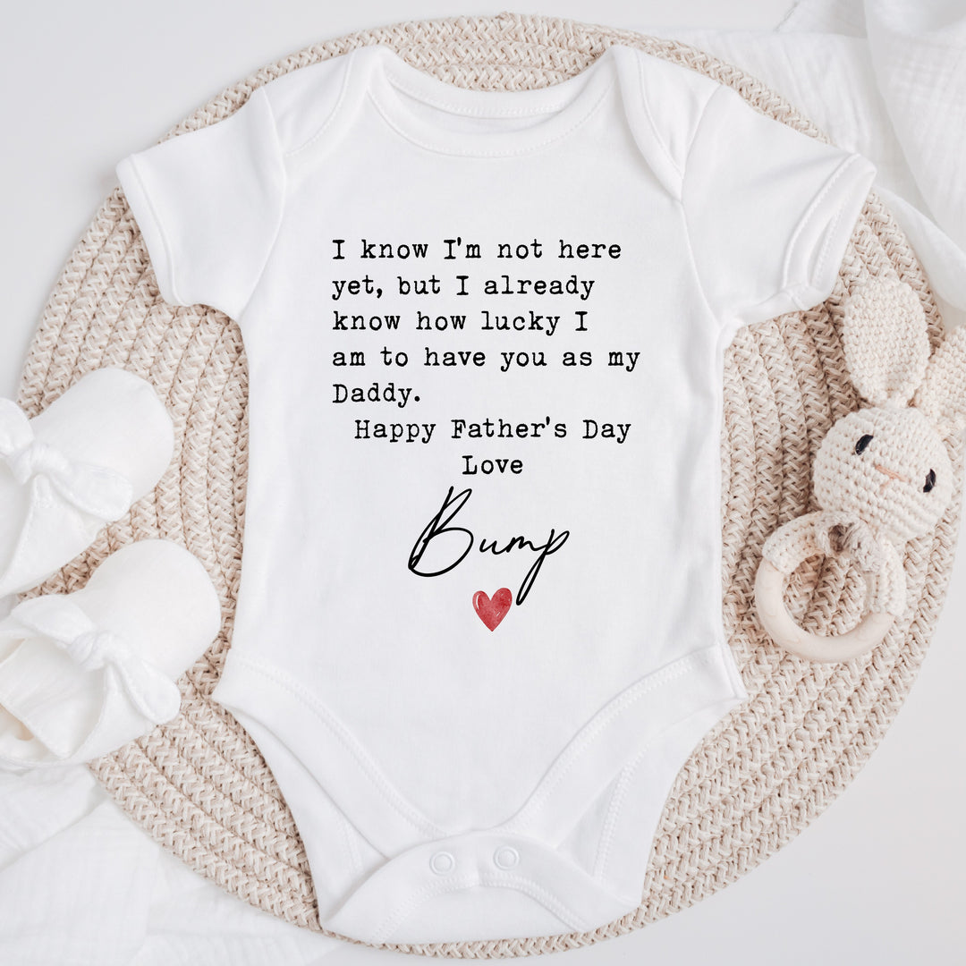 Personalised Happy Father's Day Love Bump Baby Announcement Vest