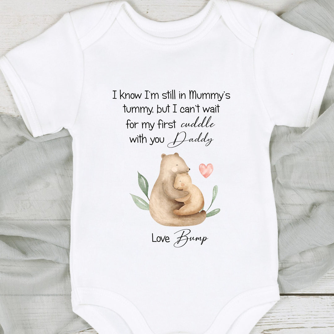 Personalised Father's Day Love Bump Bears Baby Announcement Vest