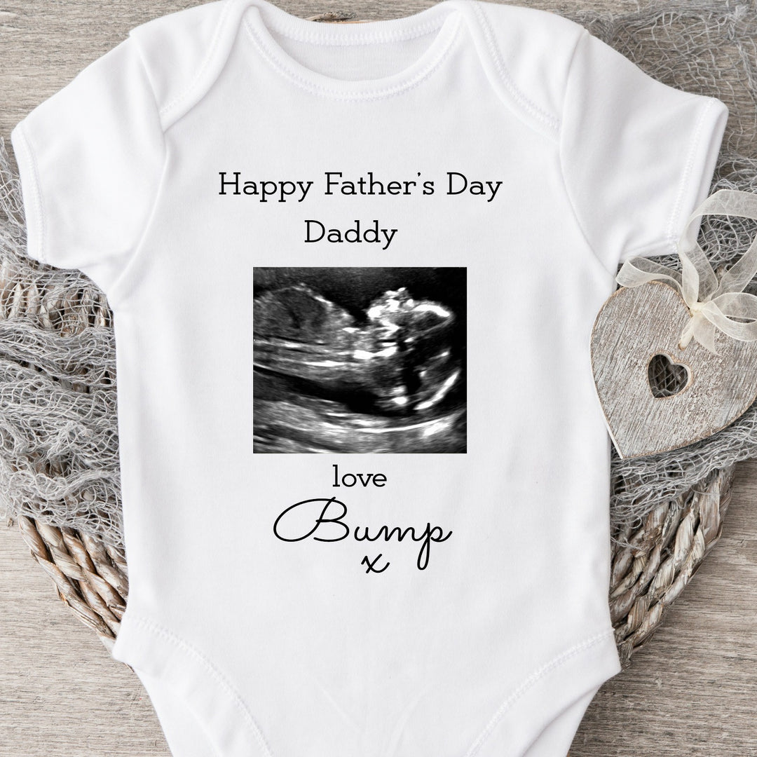 Personalised Happy Father's Day Love Bump Scan Photo Announcement Vest