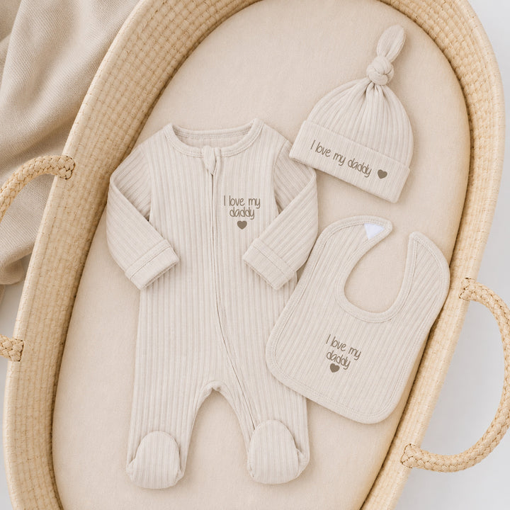 Biscuit I Love My Daddy 3 Piece Ribbed Coming Home Outfit