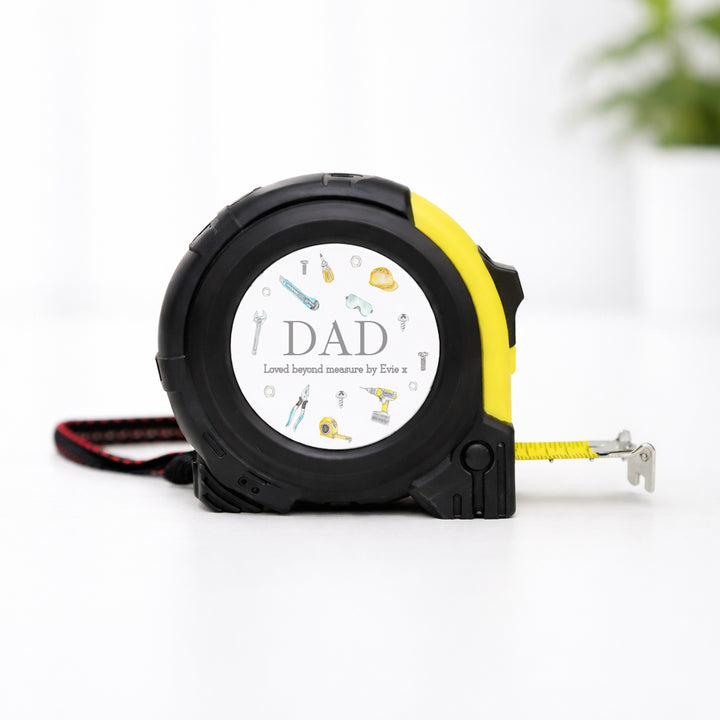 Personalised Dad's Tools Loved Beyond Measure Tape Measure