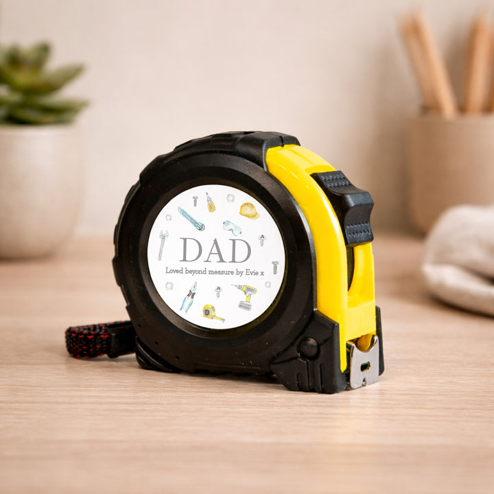 Personalised Dad's Tools Loved Beyond Measure Tape Measure
