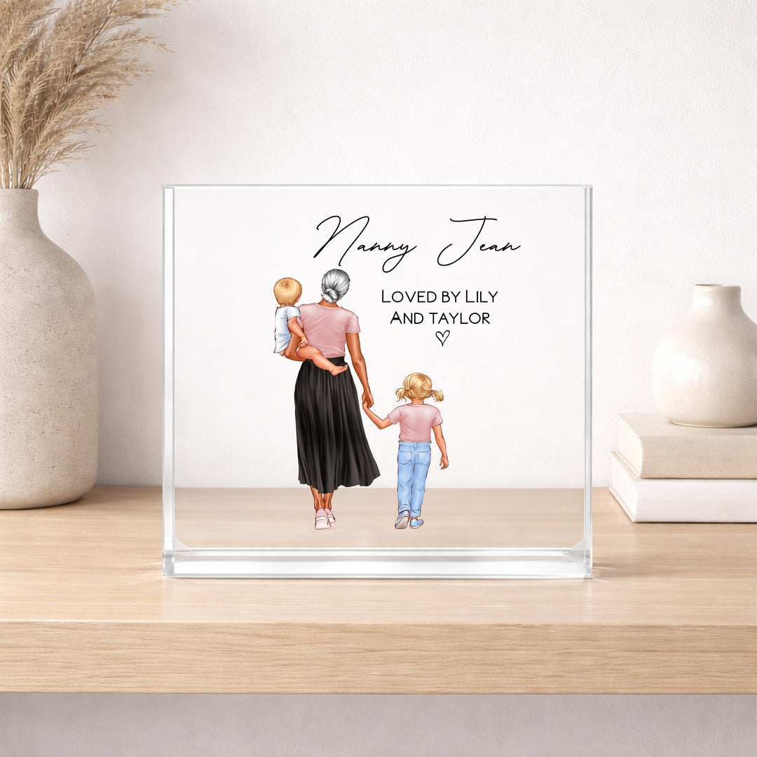 Personalised Nanny/Mummy Loved By Acrylic Block